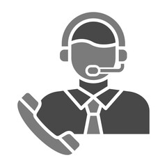 Customer Service Greyscale Glyph Icon