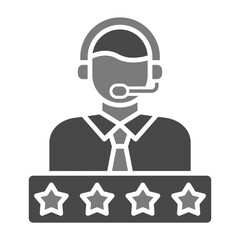 Rating Greyscale Glyph Icon