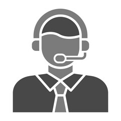 Customer Service Agent Greyscale Glyph Icon