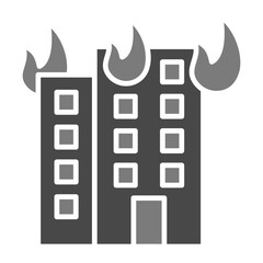Building Fire Greyscale Glyph Icon
