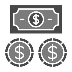 Dollar Currency Greyscale Glyph Icon