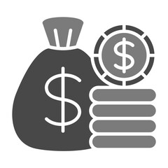 Money Bag Greyscale Glyph Icon