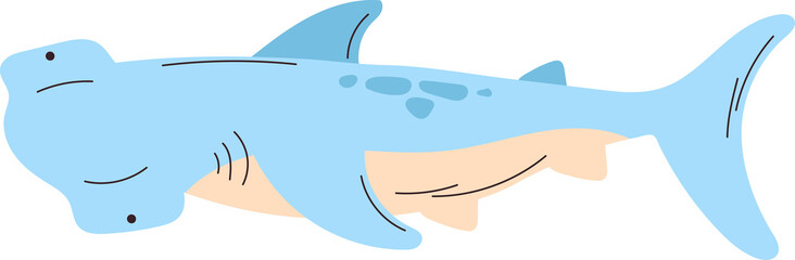hammerhead shark sea animal cartoon art