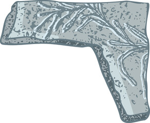 Set of stones seashells and plants Hand drawn ocean shell or conch mollusk scallop Sea underwater animal fossil Nautical and aquarium, marine theme. Vector illustration