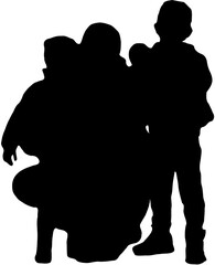 silhouette design various people's activities