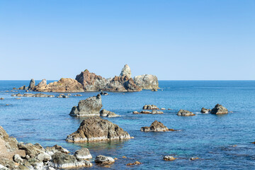 穴見海岸周辺の風景