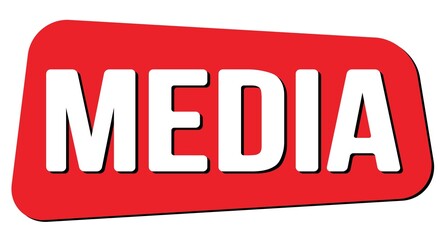 Obraz premium MEDIA text on red trapeze stamp sign.