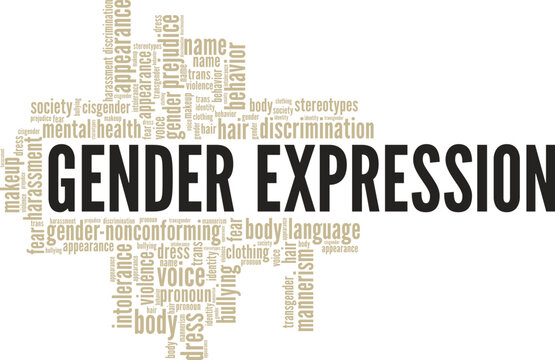 Gender Expression word cloud conceptual design isolated on white background.