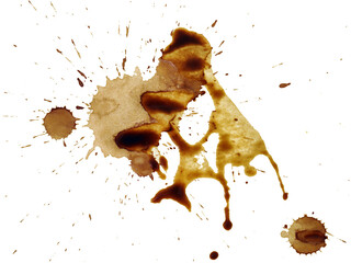 Coffee splatter spray, png stock photo file cut out and isolated on a transparent background