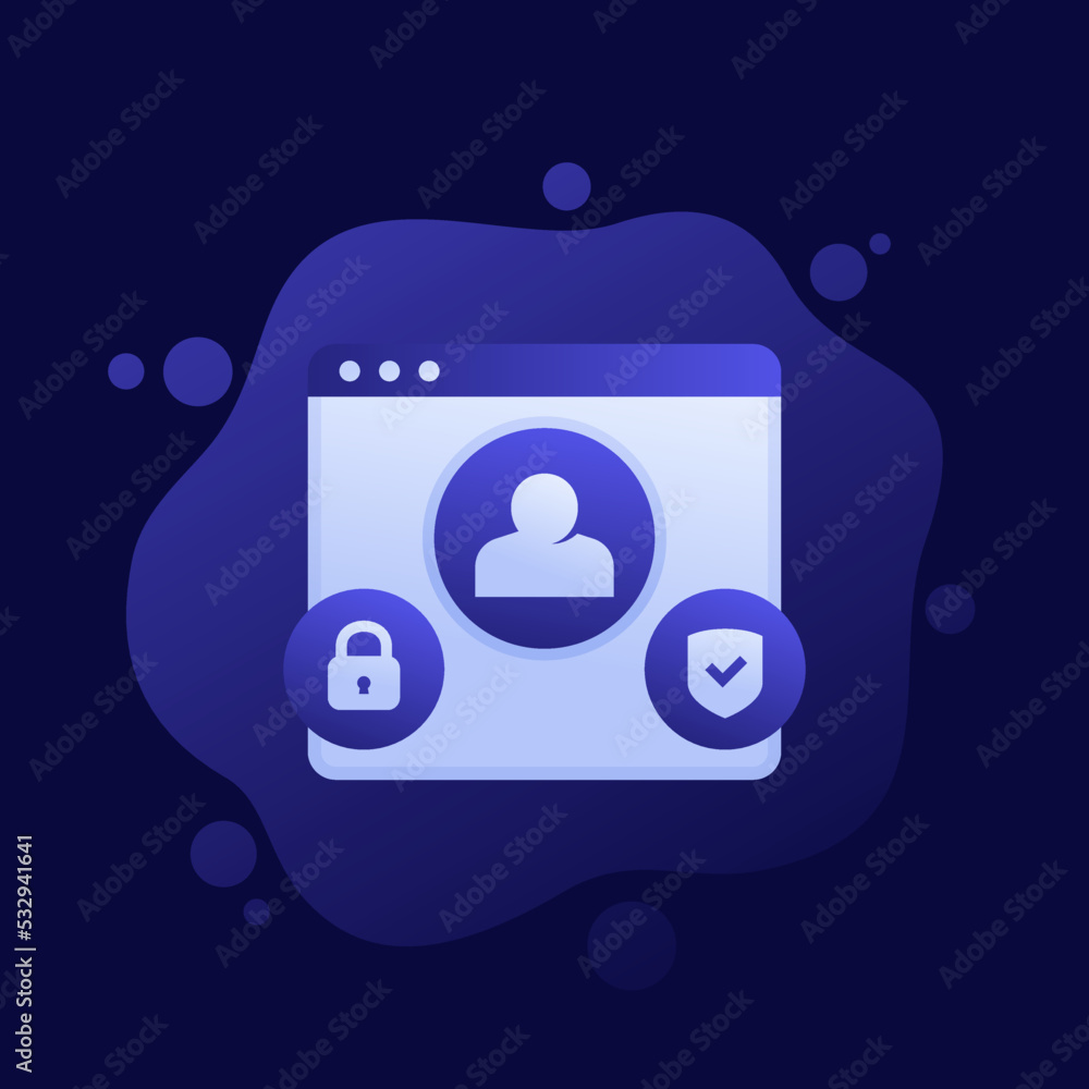 Poster account security icon, vector design