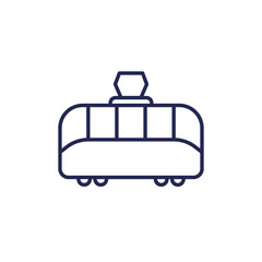 tram icon, line vector, side view
