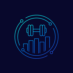 workout icon with a graph, linear design