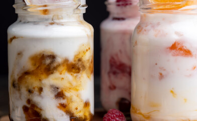 Yogurt made from milk with figs