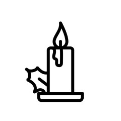  illustration of a burning candle ,christmas decoration