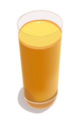 Glass with orange juice