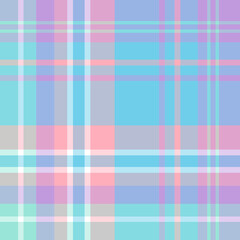Seamless pattern in lovely green, violet, pink, white and blue colors for plaid, fabric, textile, clothes, tablecloth and other things. Vector image.