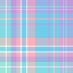 Seamless pattern in lovely green, violet, pink, white and blue colors for plaid, fabric, textile, clothes, tablecloth and other things. Vector image.