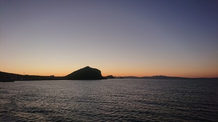 Japanese island at sunset 