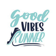 good vibes runner, lettering, calligraphy, modern