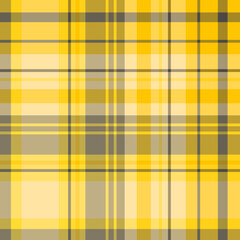 Seamless pattern in lovely yellow and gray colors for plaid, fabric, textile, clothes, tablecloth and other things. Vector image.