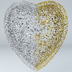 Golden Silver Broken Heart Jewelry Style Design - 532944289