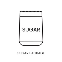 Sugar packing linear icon in vector.