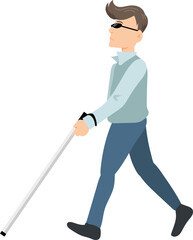 Visually impaired person for The White Cane Day vector.