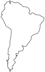 South American continent outline map PNG image