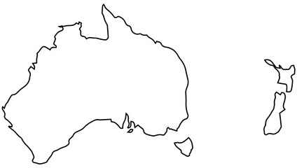 Australian continent outline map PNG image