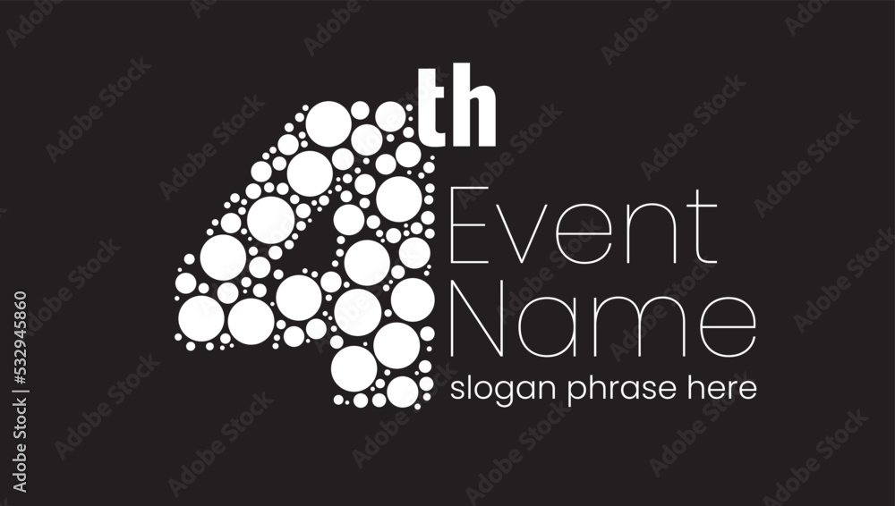 Poster annual event or summit title starting with a number of order made with random circles - 4th