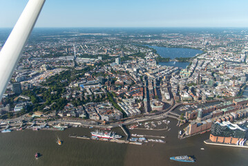 Hamburg, Germany and Suburbs frome above
