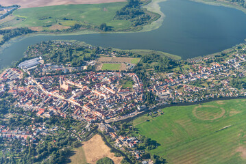 panorama flight over the baltic sea and island ruegen germany