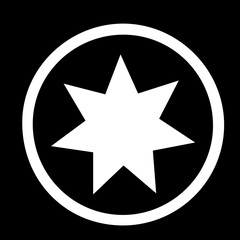 star icon on metal button