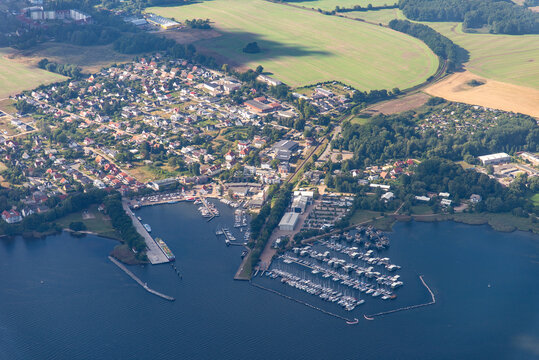 panorama flight over the baltic sea and island ruegen germany