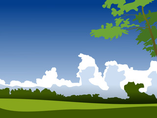 natural scenery during the day vector illustration