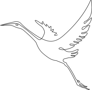 recommend clip art: Flying bird Silhouette line. Continuous line drawing. Vector illustration.