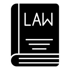 Conceptual solid design icon of law book