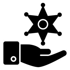 Sheriff badge icon in trendy vector design 