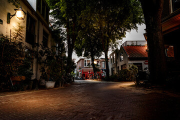 Haarlem street at night
