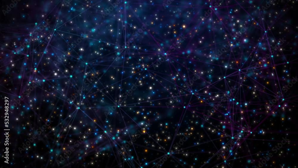 Aufkleber dark space, cosmic background with connected lines and dots. cosmic plexus background with glowing a