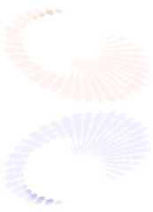 Fototapeta na wymiar Transparent spiral-radial twists (set) pink and blue. png file. Isolated on transparent background. 