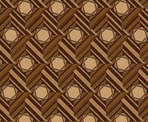 seamless geometric pattern background design vector on light dark brown