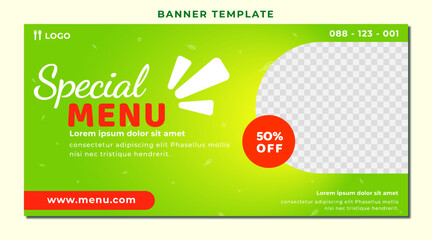 Vector design of social media template good for food banner and spesial menu template. Vector Illustration