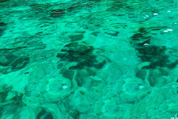 Fototapeta na wymiar Water in the swimming pool rippled water detail background