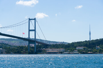 Bosphorus Bridge in Istanbul separating Europe from Asia.