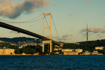 Fototapeta na wymiar Bosphorus Bridge in Istanbul to the Asian side.