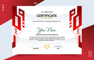 Modern of achievement certificate template
