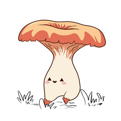 Hand drawn cute mushroom vector