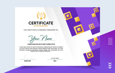 Fototapeta na wymiar Modern of achievement certificate template
