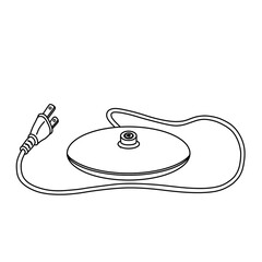 電気ケトルの電源プレート（線画）